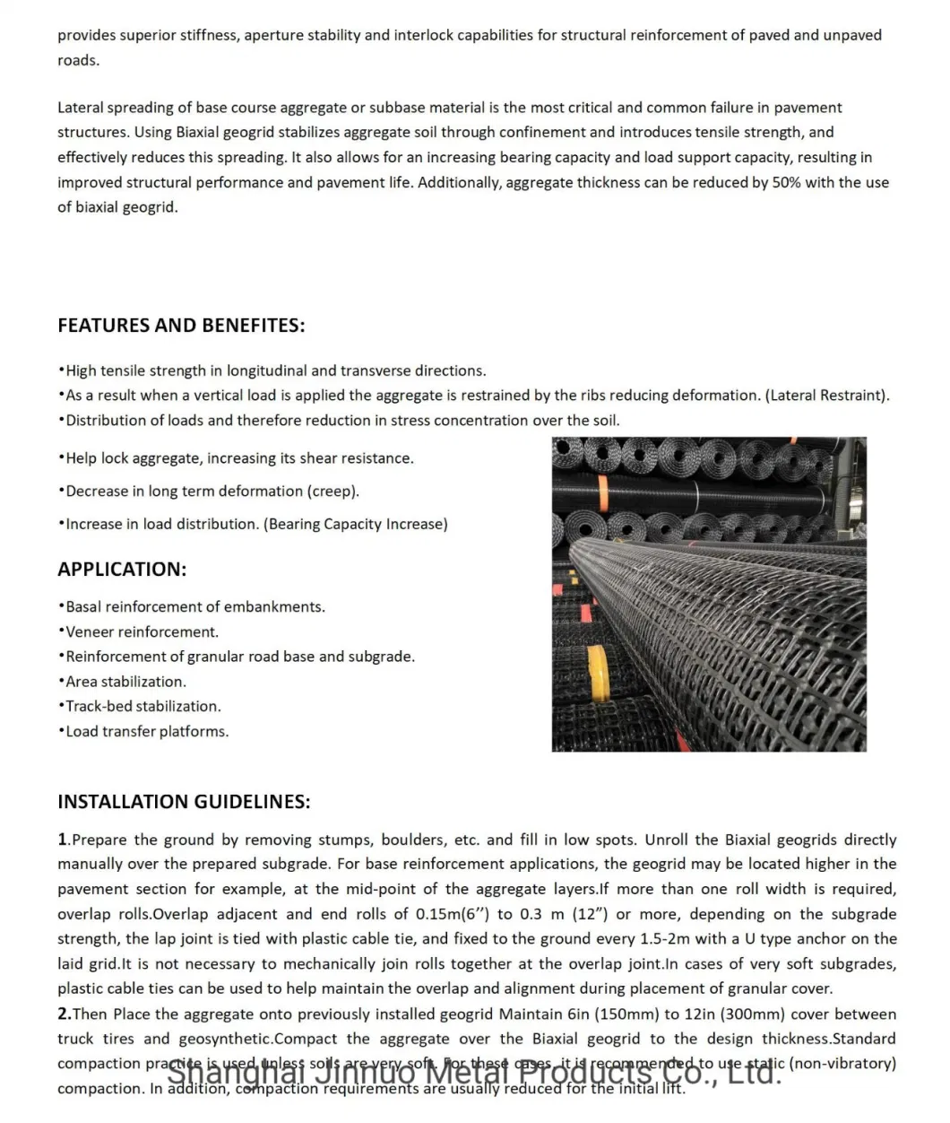 Biaxial Geogrid for Stabilized Gravel Surface Biaxial Geogrid for Subgrade for Reinforcement